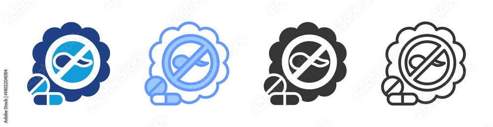 Aufkleber birth control icon set multiple style collection