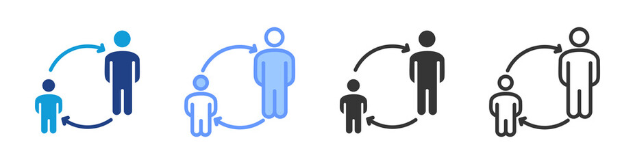 Age Distribution icon set multiple style collection