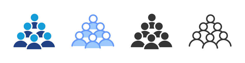 Population Structure icon set multiple style collection