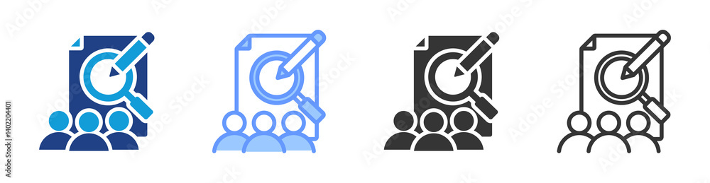 Aufkleber population survey icon set multiple style collection