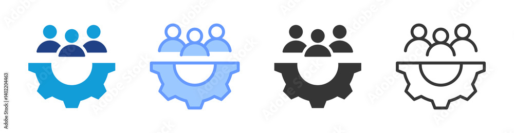 Poster Human Resources icon set multiple style collection