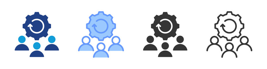Population Redistribution icon set multiple style collection