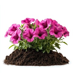 Vibrant Pink Petunias in Full Bloom: A Stunning Floral Display