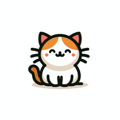 cute cat logo vector