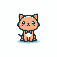 cute cat logo vector
