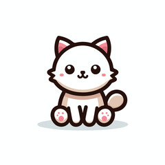 cute cat logo vector