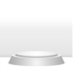 White Podium Background 3D Vector Design