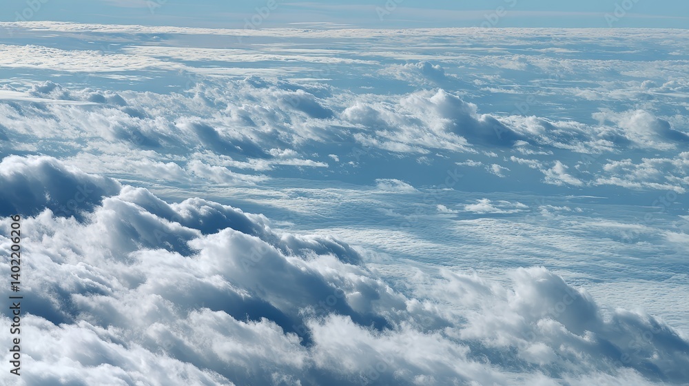 Aufkleber experience the beauty of fluffy cumulus clouds forming intricate patterns against a backdrop of endl