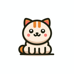 cute cat logo vector