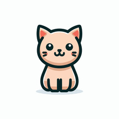 cute cat logo vector