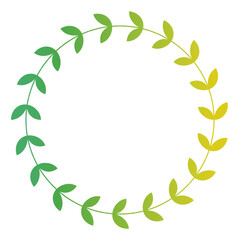 Obraz premium Green Leaf Wreath and Frame