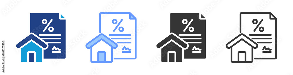 Poster mortgage icon set multiple style collection