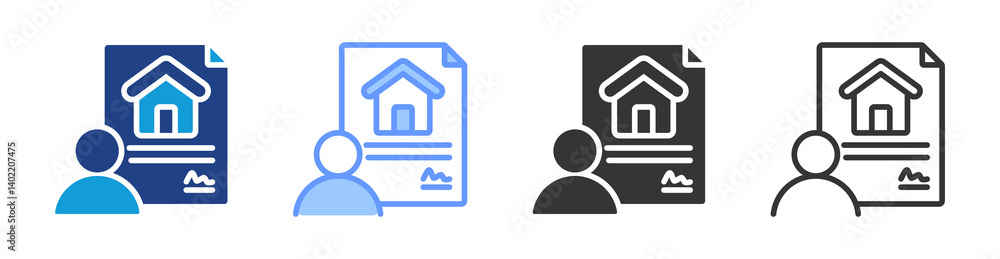 Poster tenant icon set multiple style collection