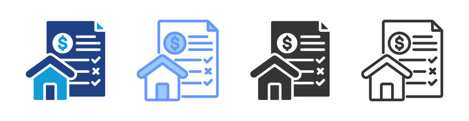 Appraisal icon set multiple style collection