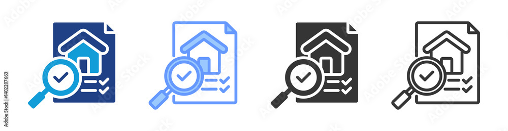 Poster home inspection icon set multiple style collection