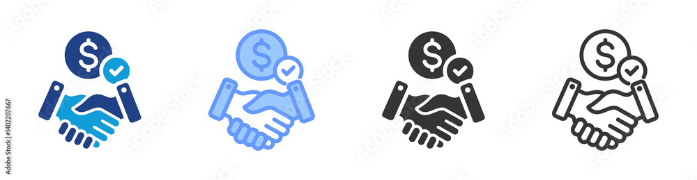Aufkleber closing costs icon set multiple style collection