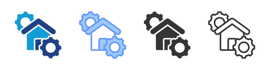Property Management icon set multiple style collection