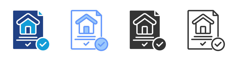 Obraz premium Building Permit icon set multiple style collection