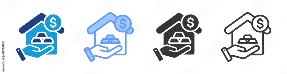 Poster Asset icon set multiple style collection