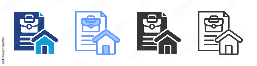 Aufkleber property portfolio icon set multiple style collection