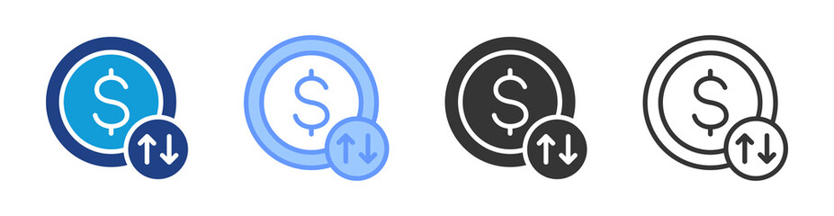 Obraz premium Cash Flow icon set multiple style collection