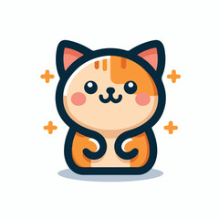 cute cat logo vector