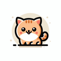 cute cat logo vector