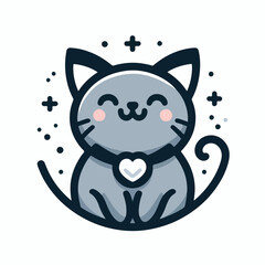 cute cat logo vector