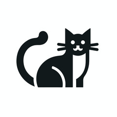 cute cat logo vector