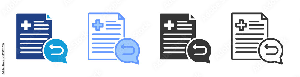 Poster follow up icon set multiple style collection