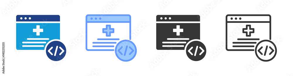 Poster Health App icon set multiple style collection