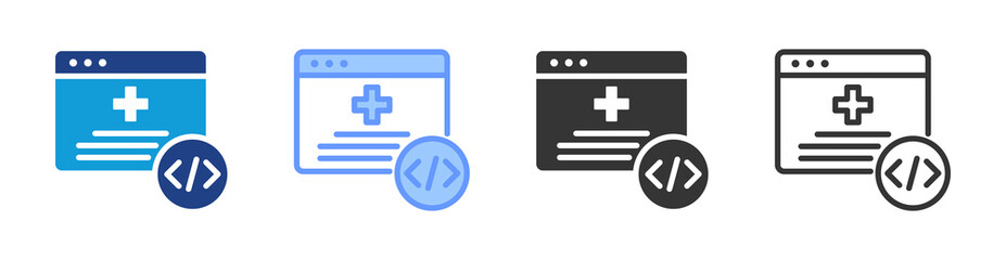Health App icon set multiple style collection