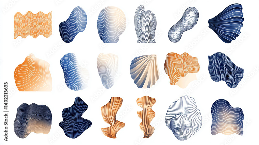 Poster abstract shapes vector design elements collection modern art graphic illustration background set for