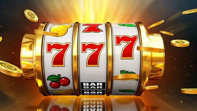 slot machine wins the jackpot 777 in casino, win 777 jackpot with prizes and coins, gambling, footage, 4k footage, videos, video clip, slow motion, video wallpaper, animation, 4k