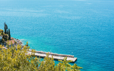 View of Trsteno Arboretum Pier Overlooking the Adriatic Sea in Croatia