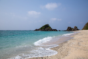 奄美大島の自然、珊瑚砂の海。