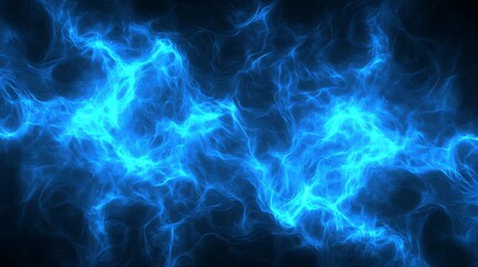 Abstract blue lightning-like patterns create a dynamic atmosphere, suitable for backgrounds or designs