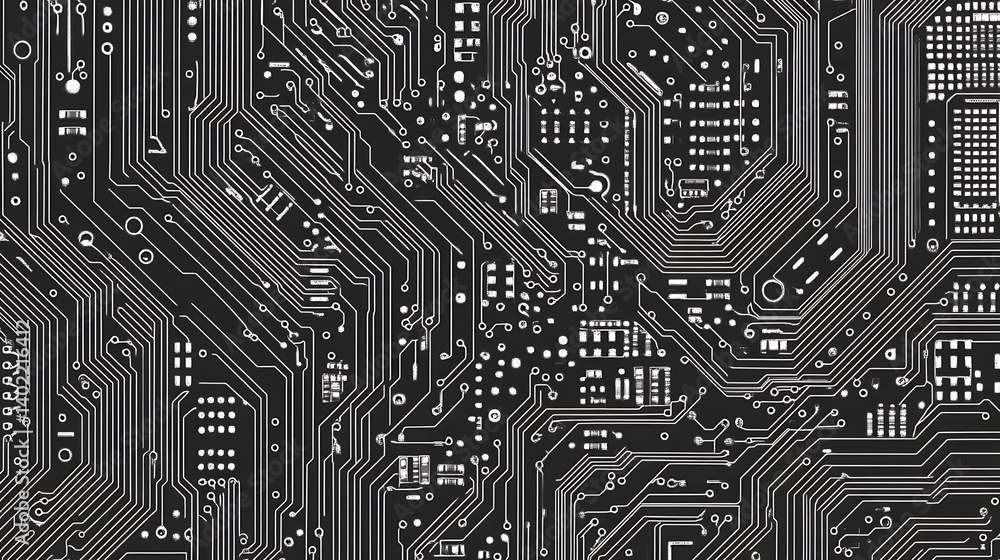 Aufkleber abstract close-up of a complex circuit board design showcasing intricate lines and patterns