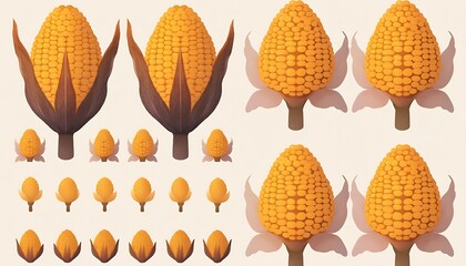 Fototapeta premium Corn Cob Illustrations