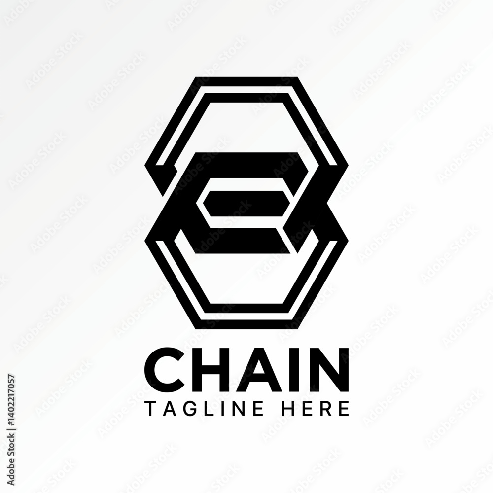 Poster logo design graphic concept creative premium vector stock image top sell connetcted two hexagon top 