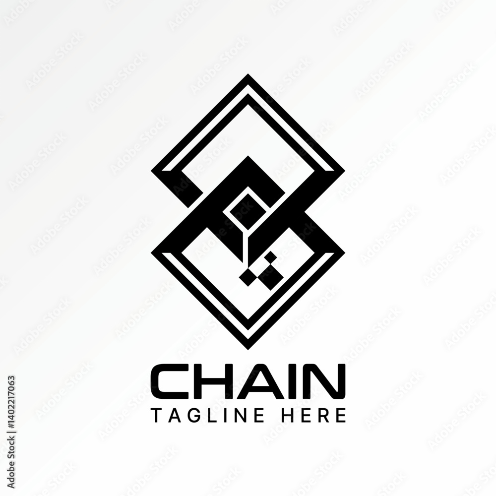 Poster logo design graphic concept creative premium vector stock image top sell connetcted two rectangular 