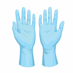 Fototapeta premium Clean medical gloves ready for use on plain background, health care concept