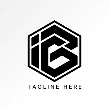Logo design graphic concept creative premium vector stock image top sell initial IBG IGB font hexagon cut monogram sport tech gaming industrial brand