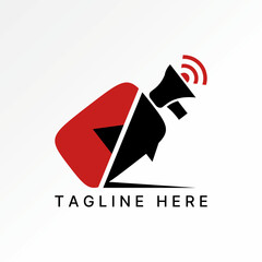 Logo design graphic concept creative premium vector stock image top sell chat play megaphone speaker signal talk alarm to media network service social