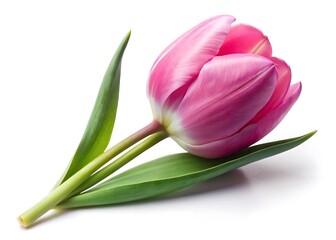 a single pink tulip with delicate slightly overla