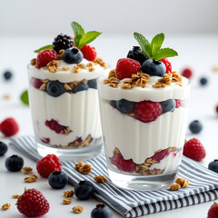 Yogurt Parfait with Fresh Berries and Granola