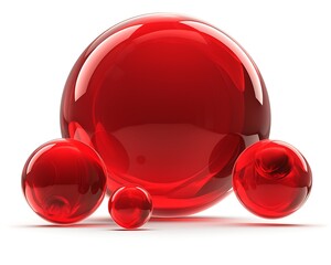Red Glass Balls on White