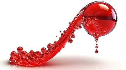 Red Liquid Flowing, Abstract