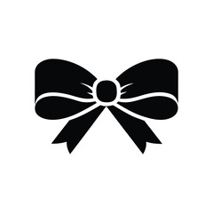 Simple ribbon bow black and white logo design