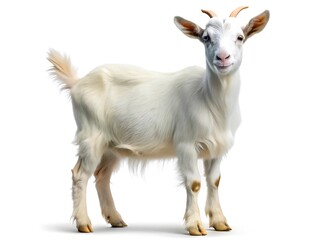 Obraz premium a white goat standing against a white background